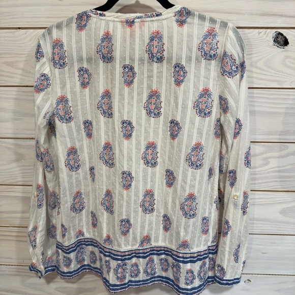 Joe Fresh White and Blue Blouse - Picture 6 of 7